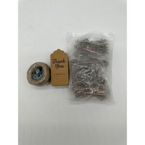 Party Favors Key with Burlap Rope and Thank You Note 50 ct Copper Keys NWT